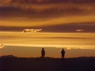 Sunset over the Salar de Uyuni