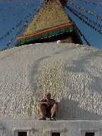 Greg in front of a stupa (temple) in Kathmandu